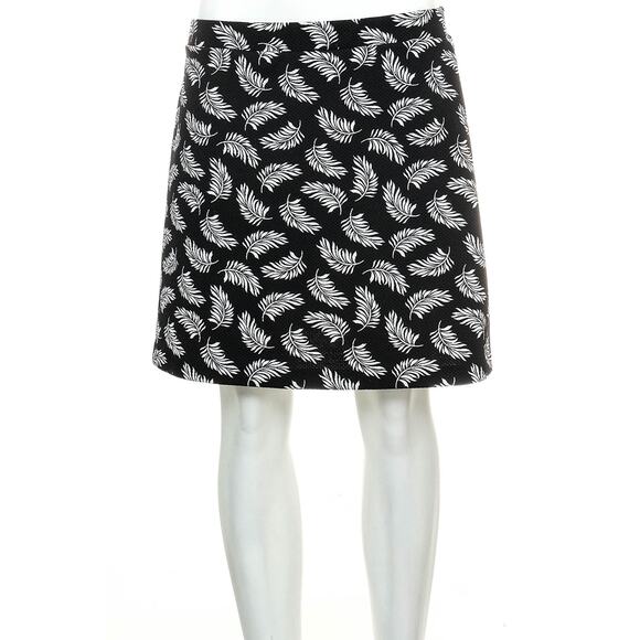 H&M Feather Print Stretch Skirt - Black with White Feather - Picture 9 of 9